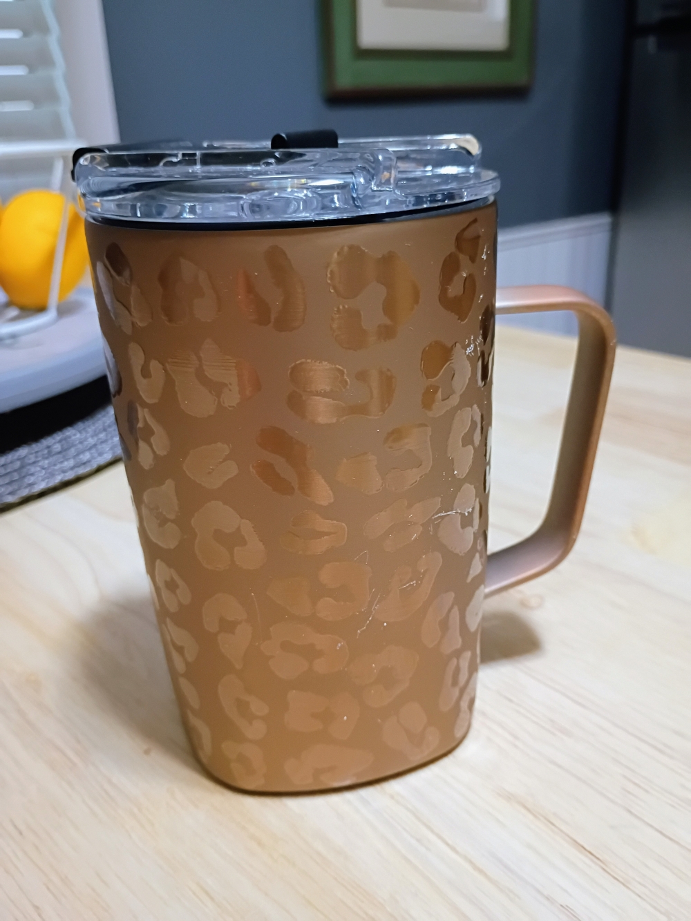 BRUMATE Leopard-Print Insulated Travel Mug - Tan